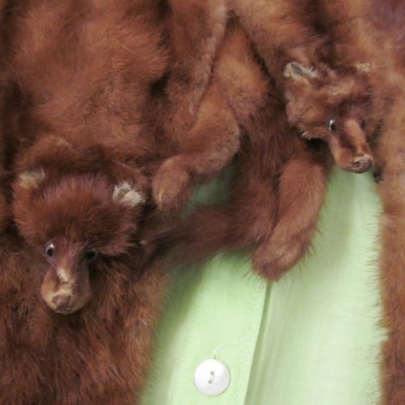 Fur shawl Roaring 20s Fashion 3 Mink Stole Cape